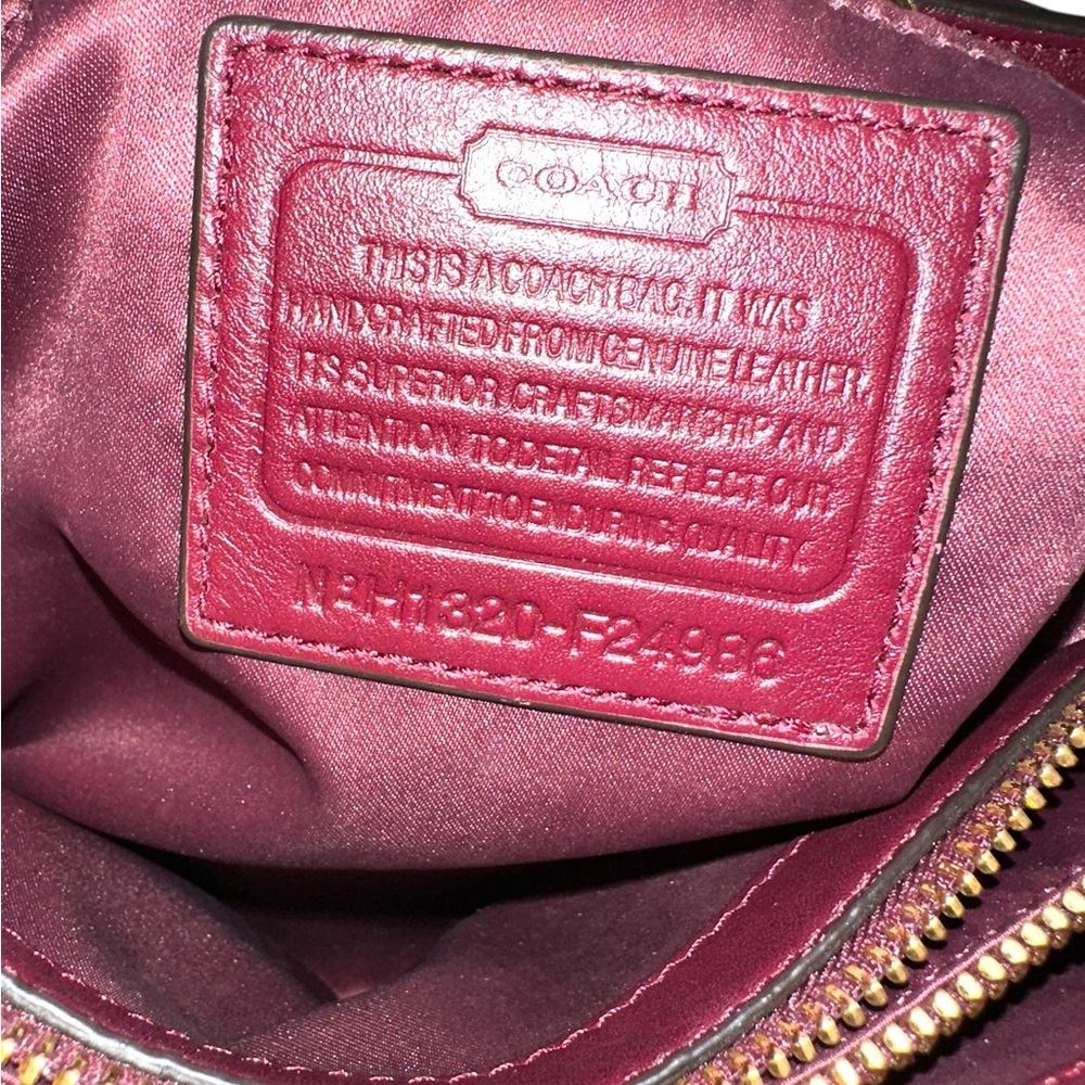 Coach Park Hair Calf Turnlock Flap Satchel Bag Leopard Oxblood Burgundy 2013 - Picture 10 of 11